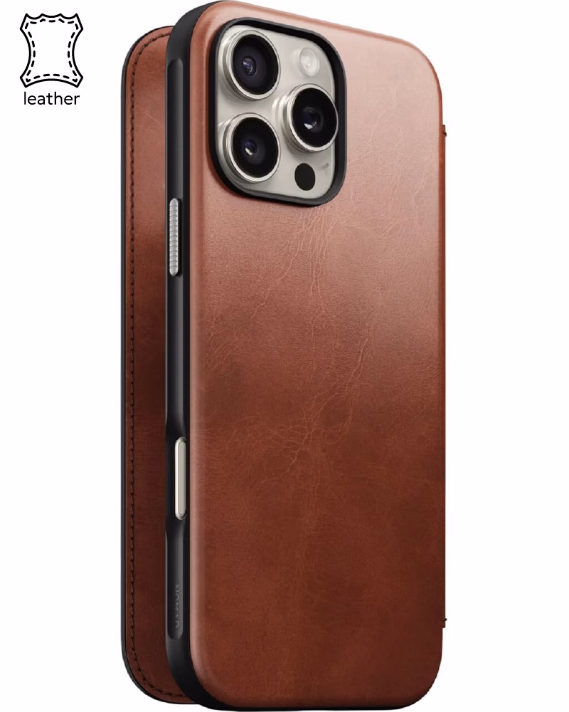 Nomad Modern Leather Folio Olde Dublin Horween for iPhone 16 Pro (NM01398585)
