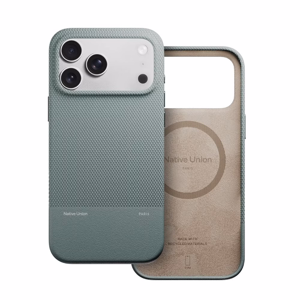 Захисний чохол Native Union (Re)Classic Case у кольорі Sage для iPhone 15 Pro, виготовлений з екологічного матеріалу Yatay