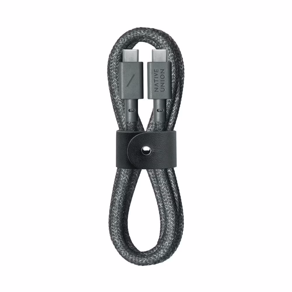 Кабель Native Union Belt Cable USB-C на USB-C довжиною 1.2 метра у міцному нейлоновому обплетенні з фірмовим ремінцем