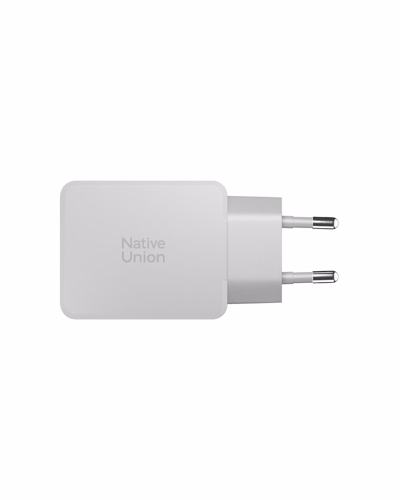 Мережевий зарядний пристрій Native Union Pocket GaN PD 65W на два порти USB-C White