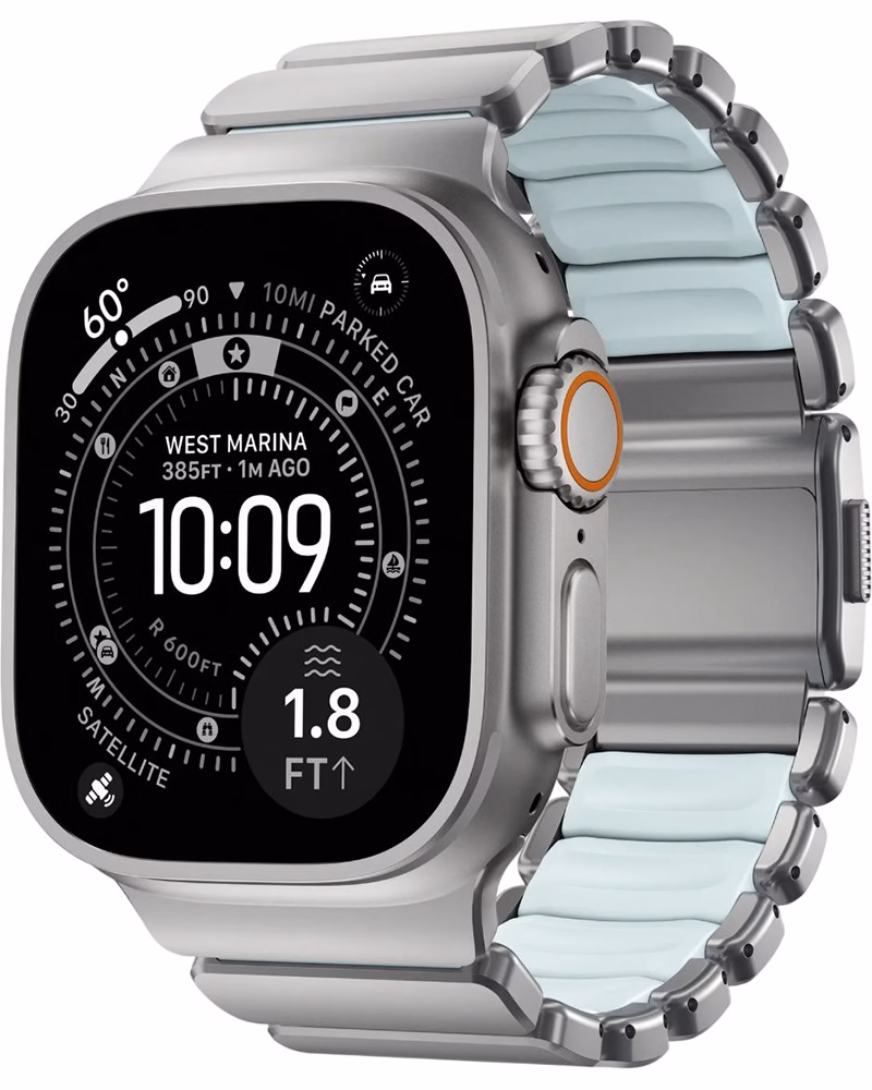 Ремешок Nomad Stratos для Apple Watch 49/46mm Natural Icy Blue Glow