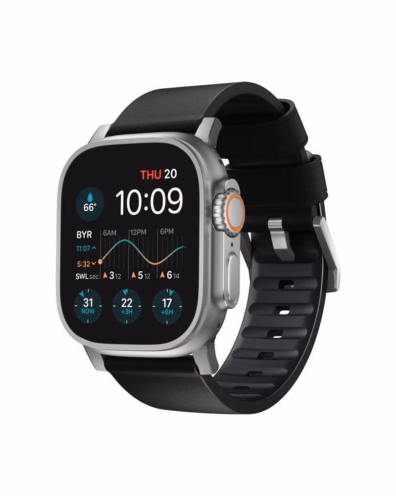 Nomad Active Band Pro Silver Hardware Black 46mm/49mm