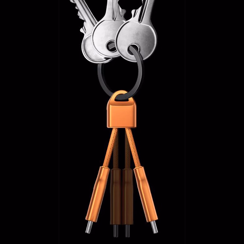 Кабель Nomad ChargeKey Stellar Orange у розкладеному вигляді