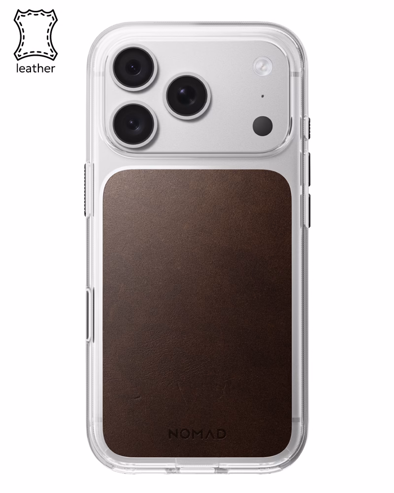 Шкіряний чохол Nomad Clear Horween для iPhone 18 Pro/17 Pro Rustic Brown
