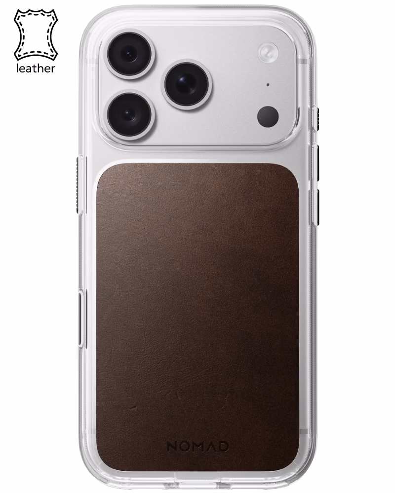 Шкіряний чохол Nomad Clear Horween для iPhone 18 Pro Max/17 Pro Max Rustic Brown