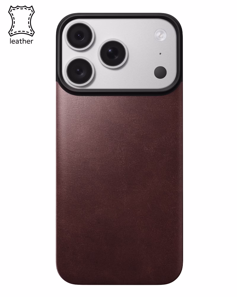Шкіряний чохол Nomad Magnetic Back Horween для iPhone 18 Pro/17 Pro Burgundy