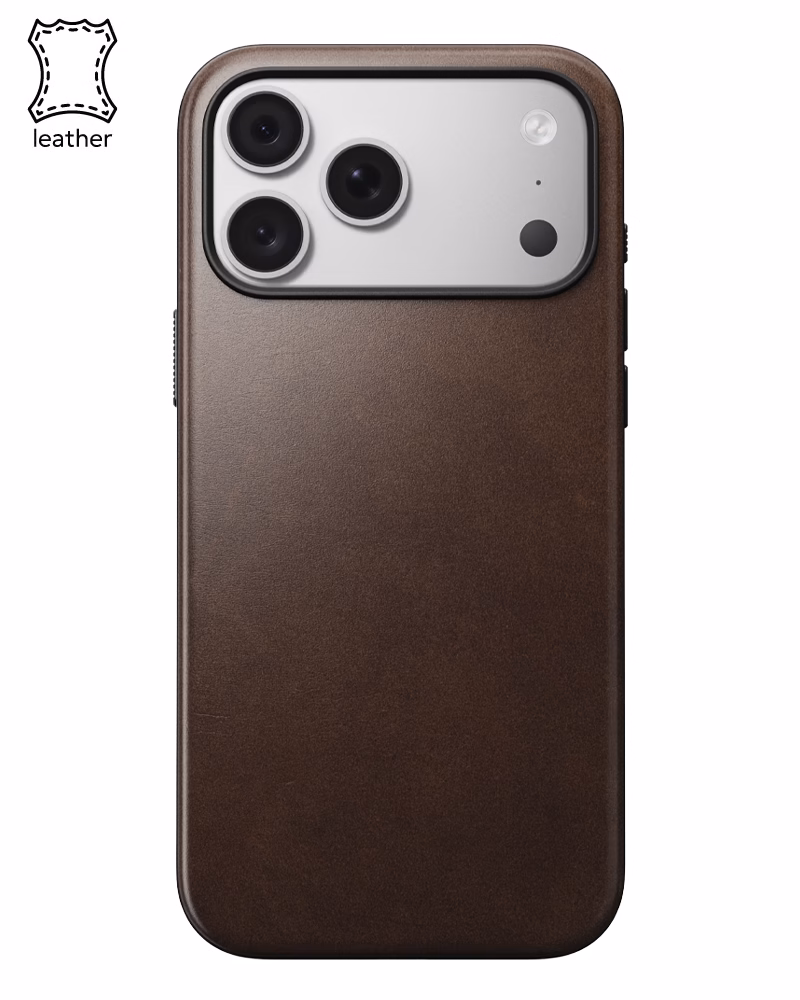 Шкіряний чохол Nomad Modern Horween для iPhone 18 Pro/17 Pro Rustic Brown
