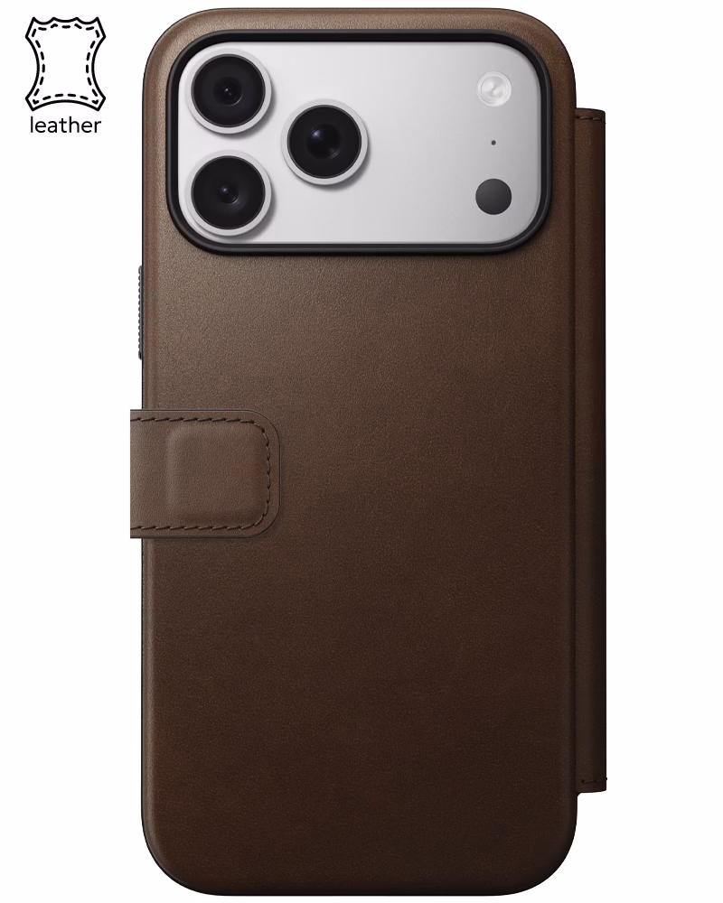 Шкіряний чохол-книжка Nomad Modern Camino для iPhone 18 Pro Max/17 Pro Max Brown
