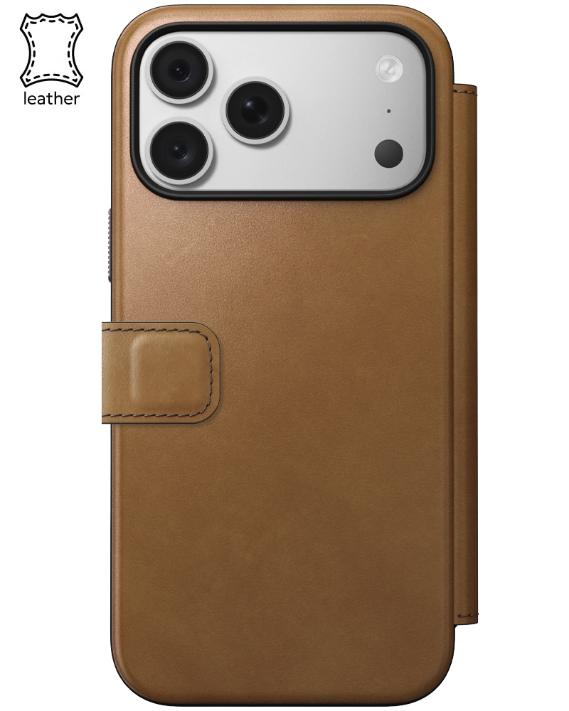 Шкіряний чохол-книжка Nomad Modern Camino для iPhone 18 Pro Max/17 Pro Max English Tan - 3 - 1