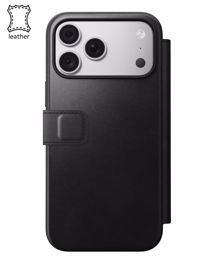 Шкіряний чохол-книжка Nomad Modern Horween для iPhone 18 Pro/17 Pro Black