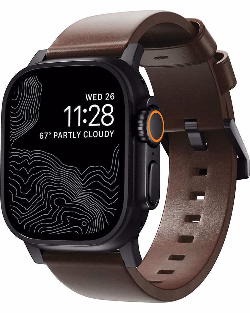 Кожаный ремешок Nomad Modern для Apple Watch 41/42mm Rustic Brown (Black Hardware)