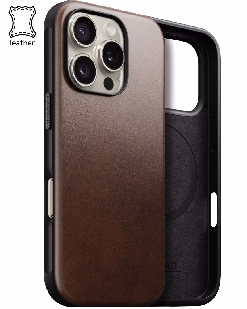 Чохол Nomad Modern Leather Case Rustic Brown Horween for iPhone 16 Pro (NM01858485)