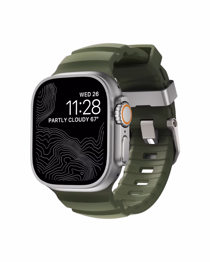 Nomad Rocky Point Band Natural Titanium Hardware Forest 46mm/49mm