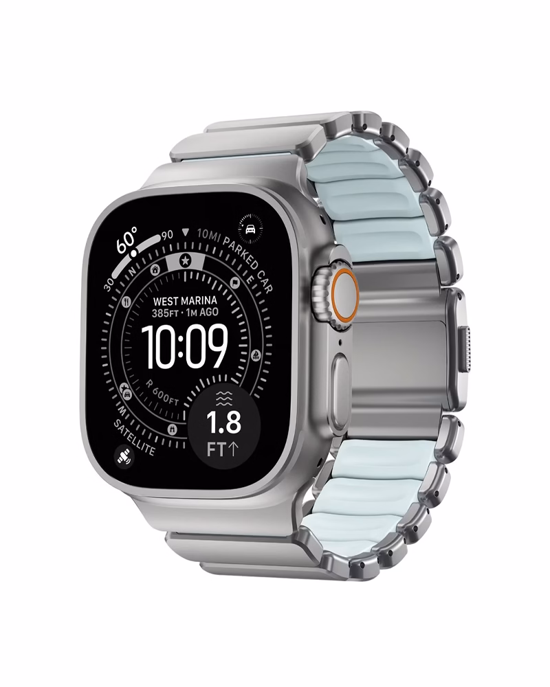 Ремінець Nomad Stratos для Apple Watch 49/46/45/44mm Natural Icy Blue Glow