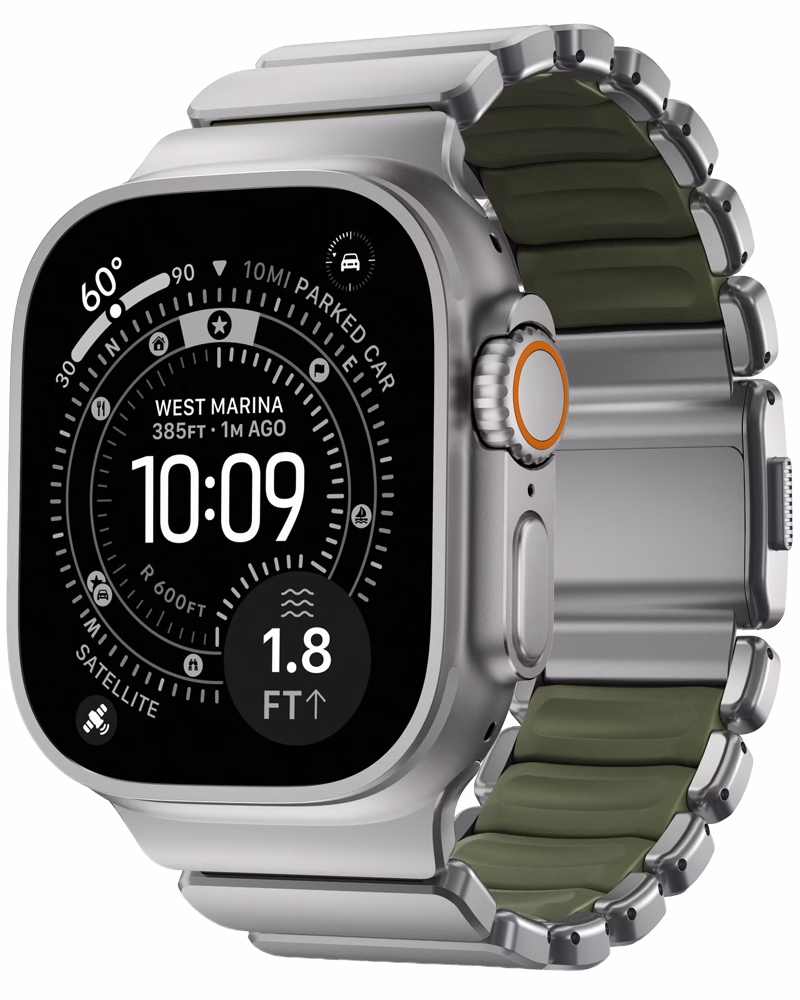 Ремінець Nomad Stratos Natural Hardware Forest для Apple Watch 49/46/45/44mm