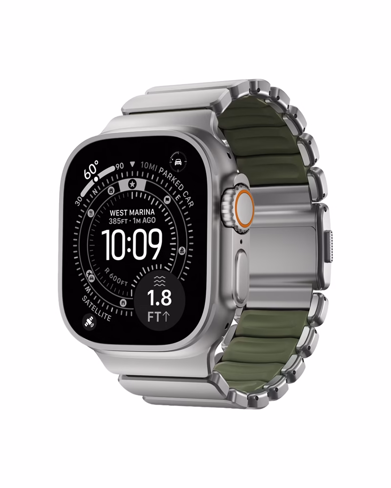 Ремінець Nomad Stratos для Apple Watch 49/46/45/44mm Natural Hardware Forest