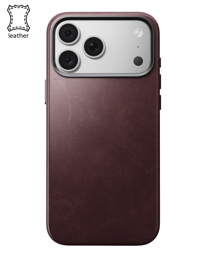 Шкіряний чохол Nomad Traditional Horween для iPhone 18 Pro/17 Pro Burgundy - 3 - 1