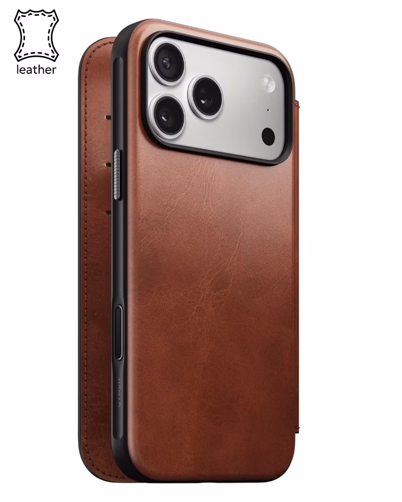 Шкіряний чохол-книжка Nomad Modern Folio Horween Olde Dublin для iPhone 17 Pro