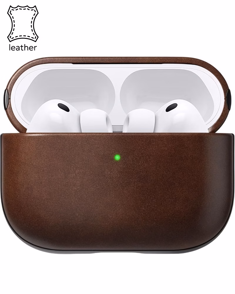 Кожаный чехол Nomad Modern Horween для AirPods Pro 3 Black Rustic Brown