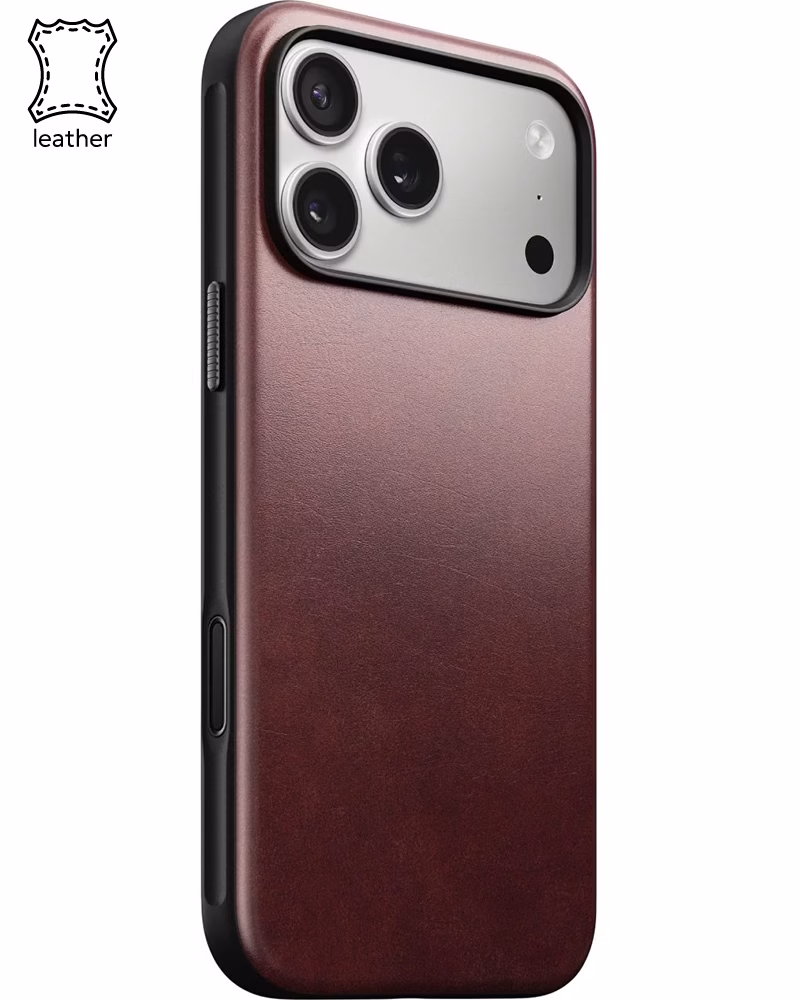 Шкіряний чохол Nomad Modern Horween Burgundy для iPhone 17 Pro Max