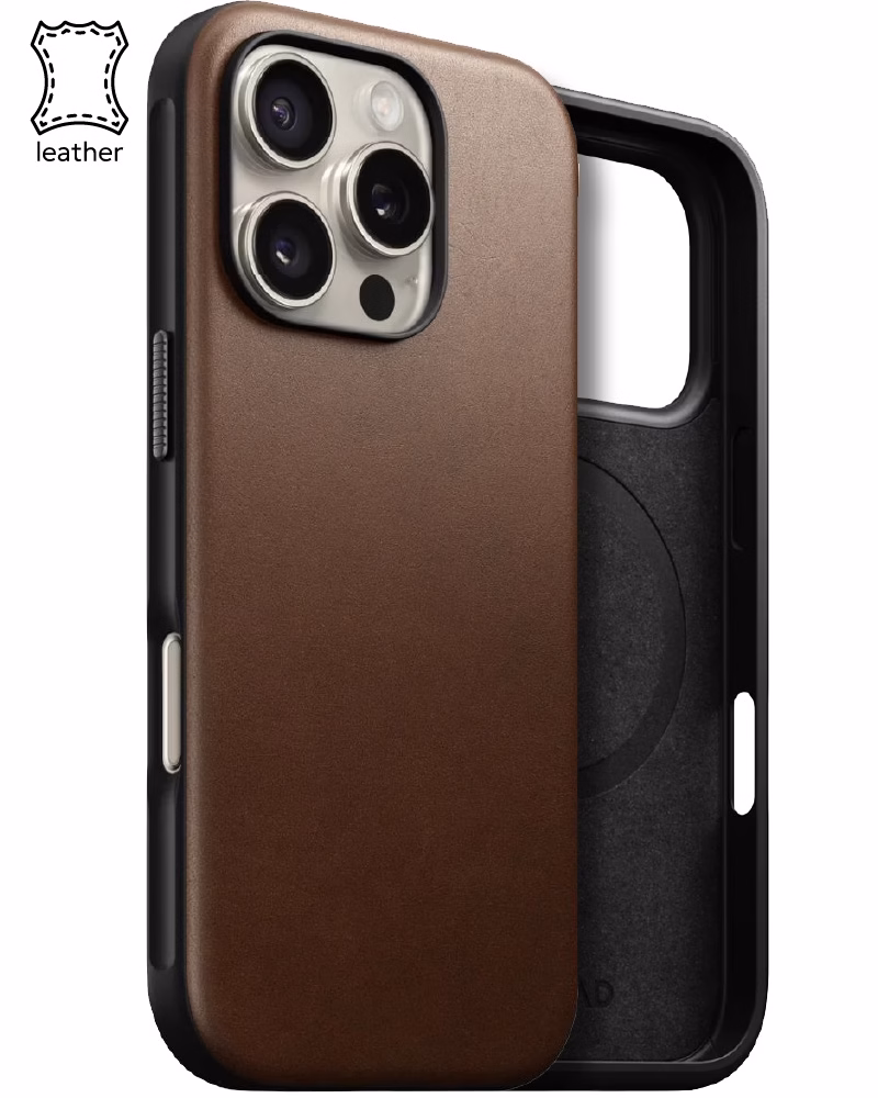 Чохол Nomad Modern Leather Case Brown for iPhone 16 Pro Max (NM01692485)