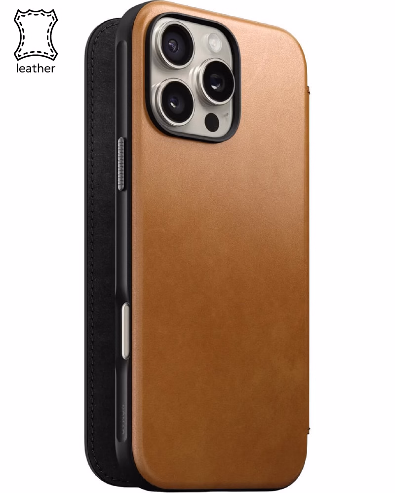 Чохол Nomad Modern Leather Folio English Tan for iPhone 16 Pro (NM01678885)