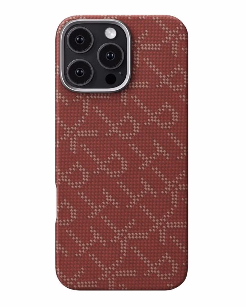 Чохол Pitaka Tactile Woven Case Monogram Red/Gold for iPhone 16 Pro (KI1602PTK)
