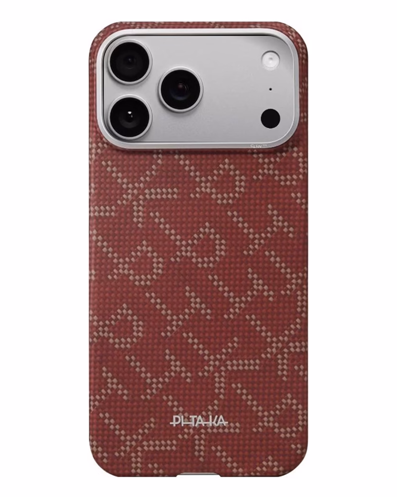 Чохол Pitaka Ultra-Slim Monogram для iPhone 17 Pro Red/Gold