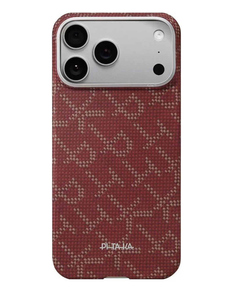 Чохол Pitaka Ultra-Slim Monogram для iPhone 17 Pro Red/Gold - 3 - 1