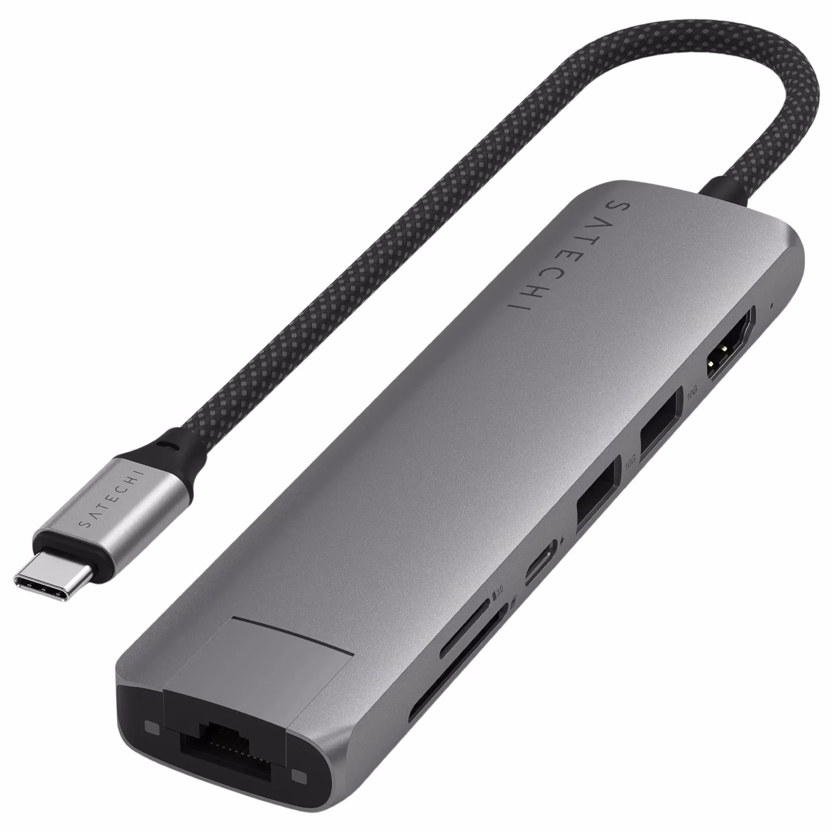 Хаб Satechi 7-in-1 USB-C Slim із Ethernet Space Grey