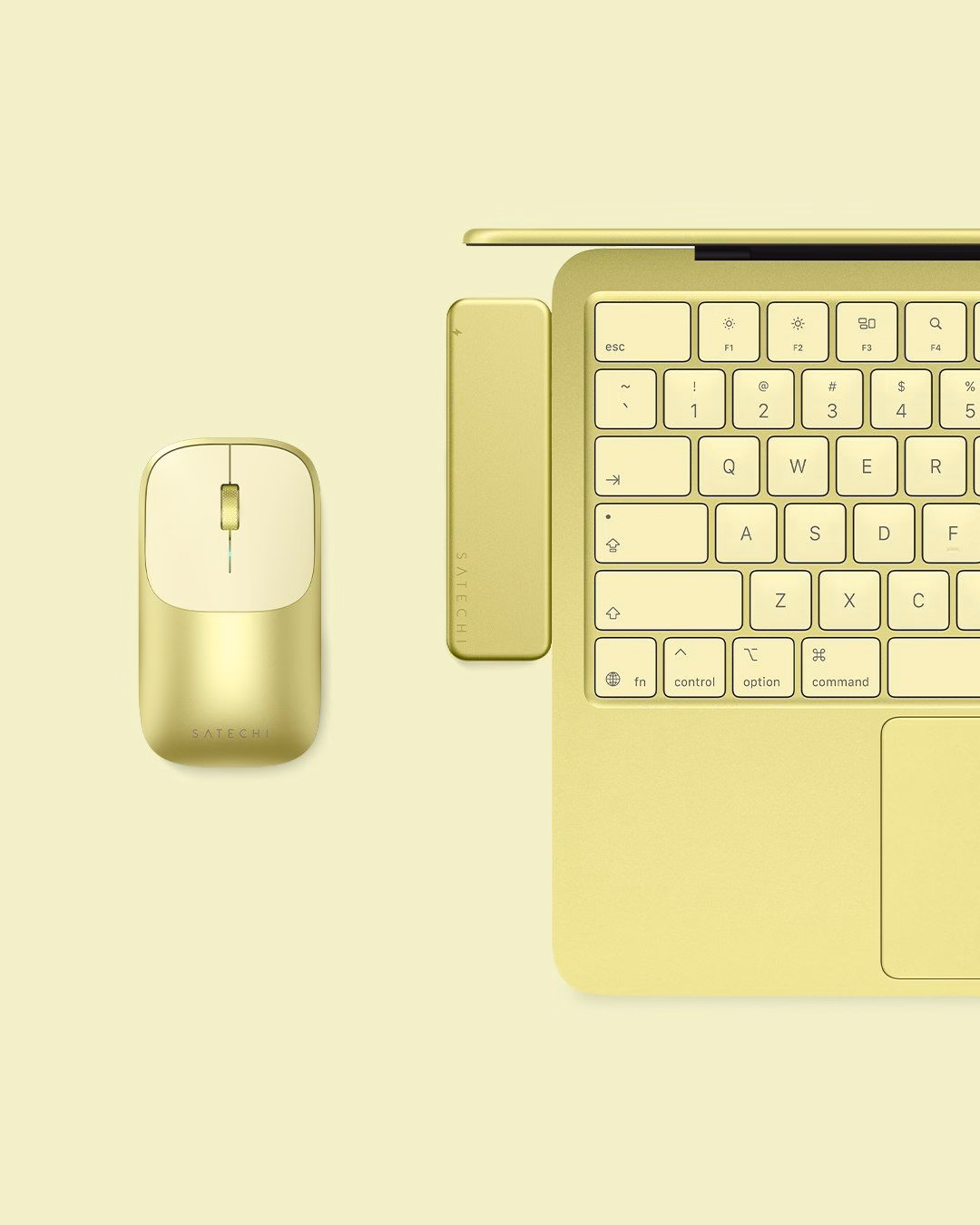 Салатова миша Satechi Slim EX Citrus та хаб з MacBook