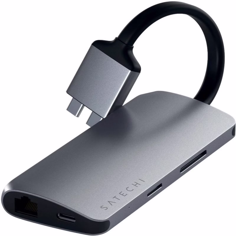 Хаб Satechi Aluminum Type-C Dual Multimedia Adapter Space Gray