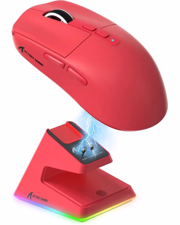  sliding Ігрова миша Attack Shark X6 Gaming Mouse Red (AS-X6-RD)