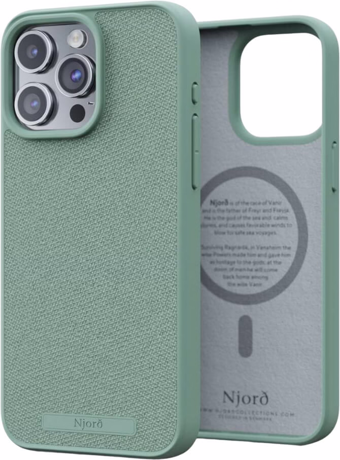 Чехол-накладка Njord Fabric MagSafe Case Turquoise для iPhone 15 Pro Max
