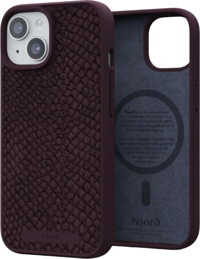 Чохол-накладка Njord Salmon Leather MagSafe Case Rust для iPhone 15