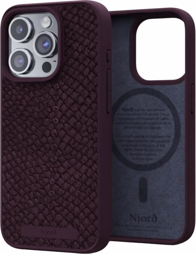 Чехол-накладка Njord Salmon Leather MagSafe Case Rust для iPhone 15 Pro