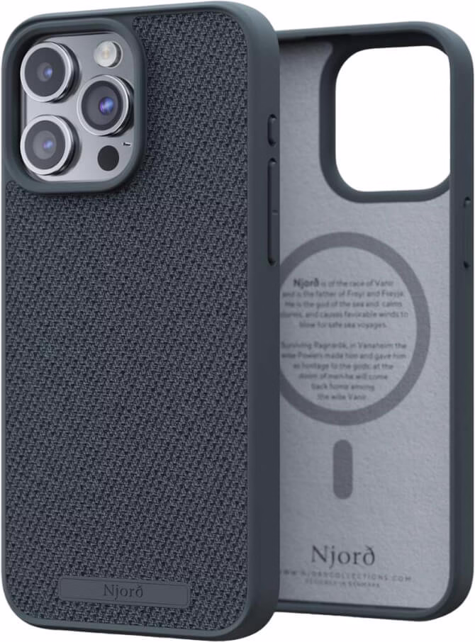 Чохол-накладка Njord Fabric MagSafe Case Dark Grey для iPhone 15 Pro Max