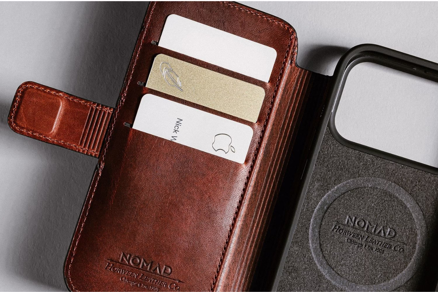 Шкіряний чохол-книжка Nomad Modern Folio Horween Olde Dublin для iPhone 17 Pro - 3