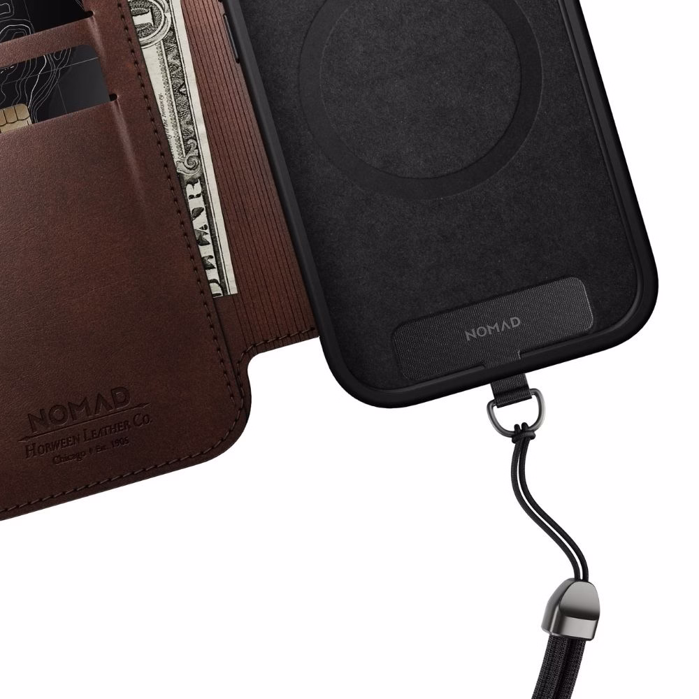 Шкіряний чохол-книжка Nomad Modern Folio Horween Rustic Brown для iPhone 17 Pro Max - 8