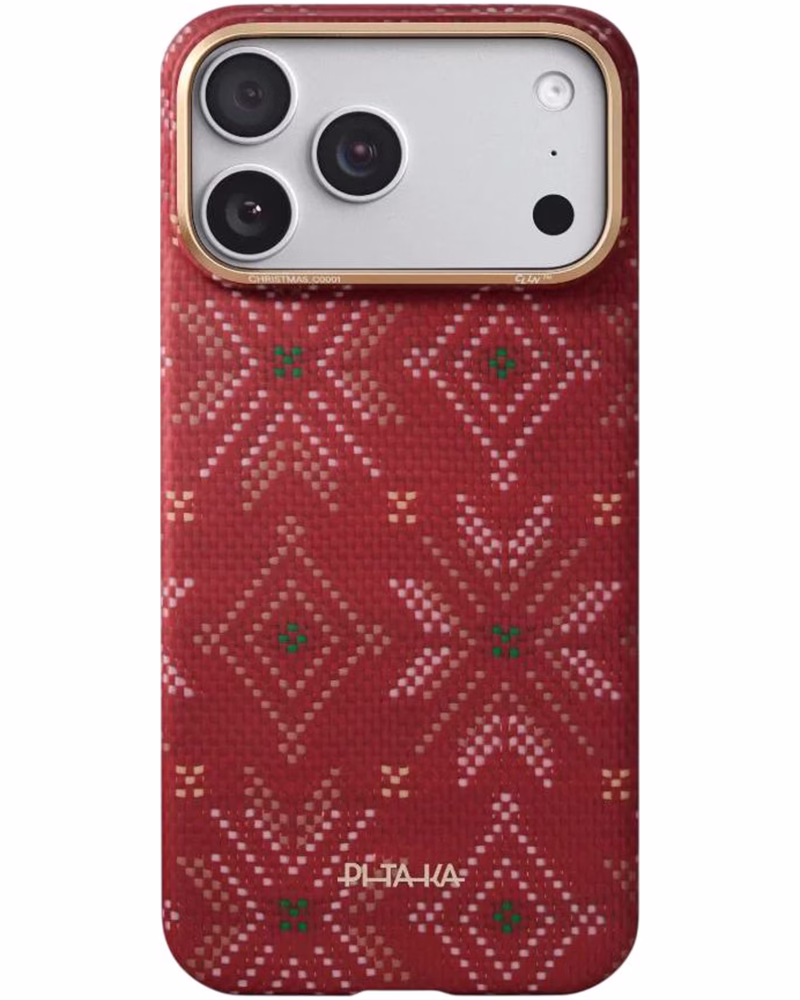Чохол Pitaka Ultra-Slim Threads of Winter для iPhone 17 Pro Scarlett
