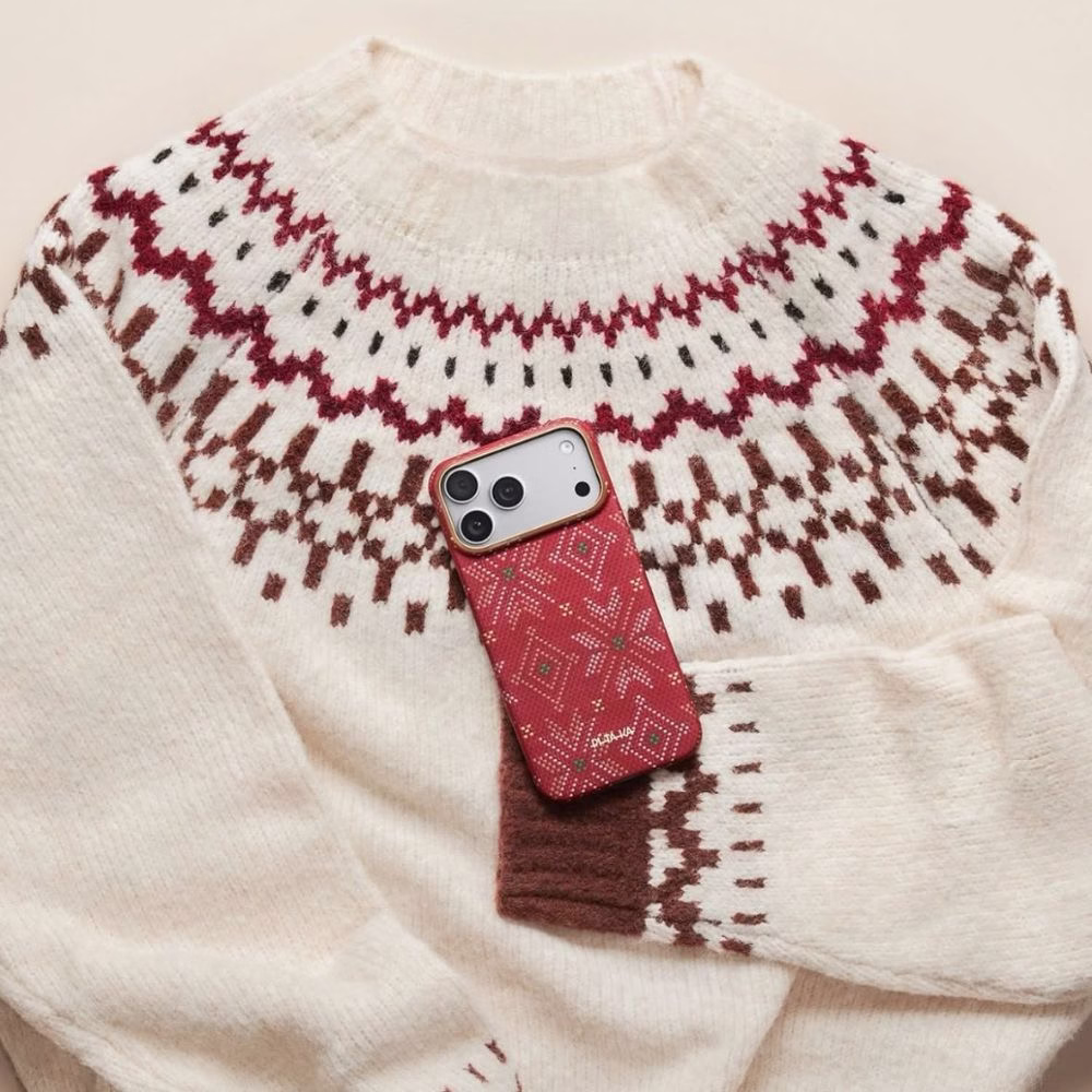 Чохол Pitaka Ultra-Slim Threads of Winter для iPhone 17 Pro Scarlett - 1