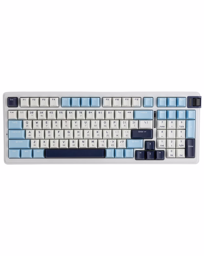Бездротова клавіатура KZZI K98 UA/ENG (Rainbow Switch) Polar White (6935280824999)