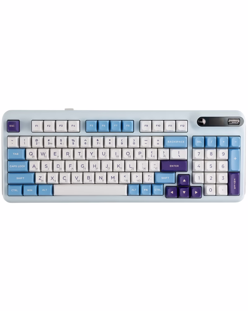 Бездротова клавіатура KZZI Z98 UA/ENG (Rainbow Switch) Blue Sea (6977534870420)