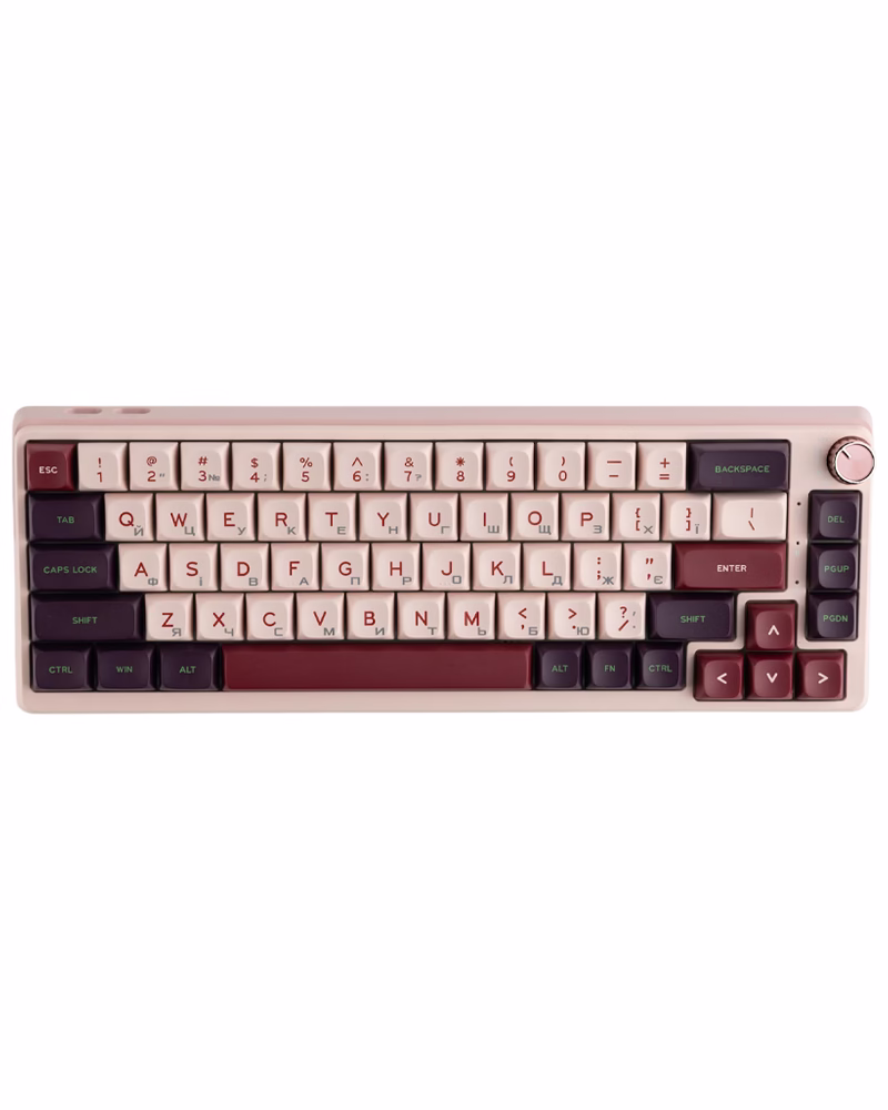 Бездротова клавіатура KZZI K68 Pro UA/ENG (Rainbow Switch) Nezuko Purple (6977534870475)