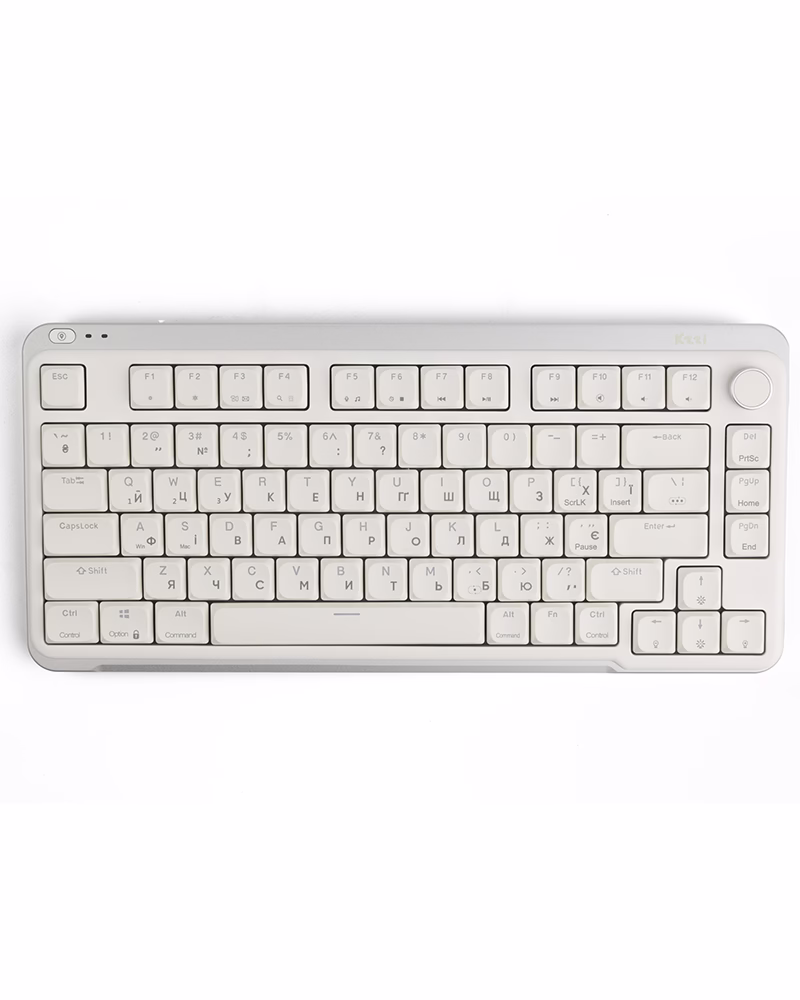 Бездротова клавіатура KZZI I75 UA\ENG (Red Switch) White