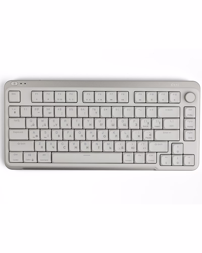 Бездротова клавіатура KZZI I75 UA\ENG (Red Switch) Grey