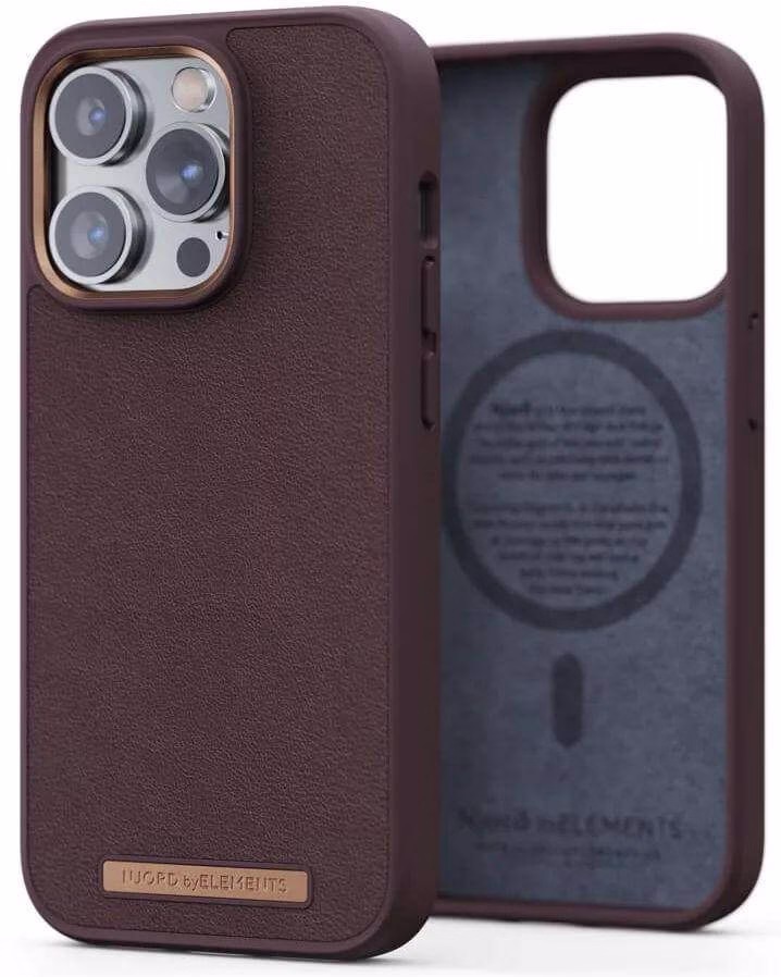 Чохол-накладка Njord Genuine Leather MagSafe Case Dark Brown for iPhone 14 Pro Max