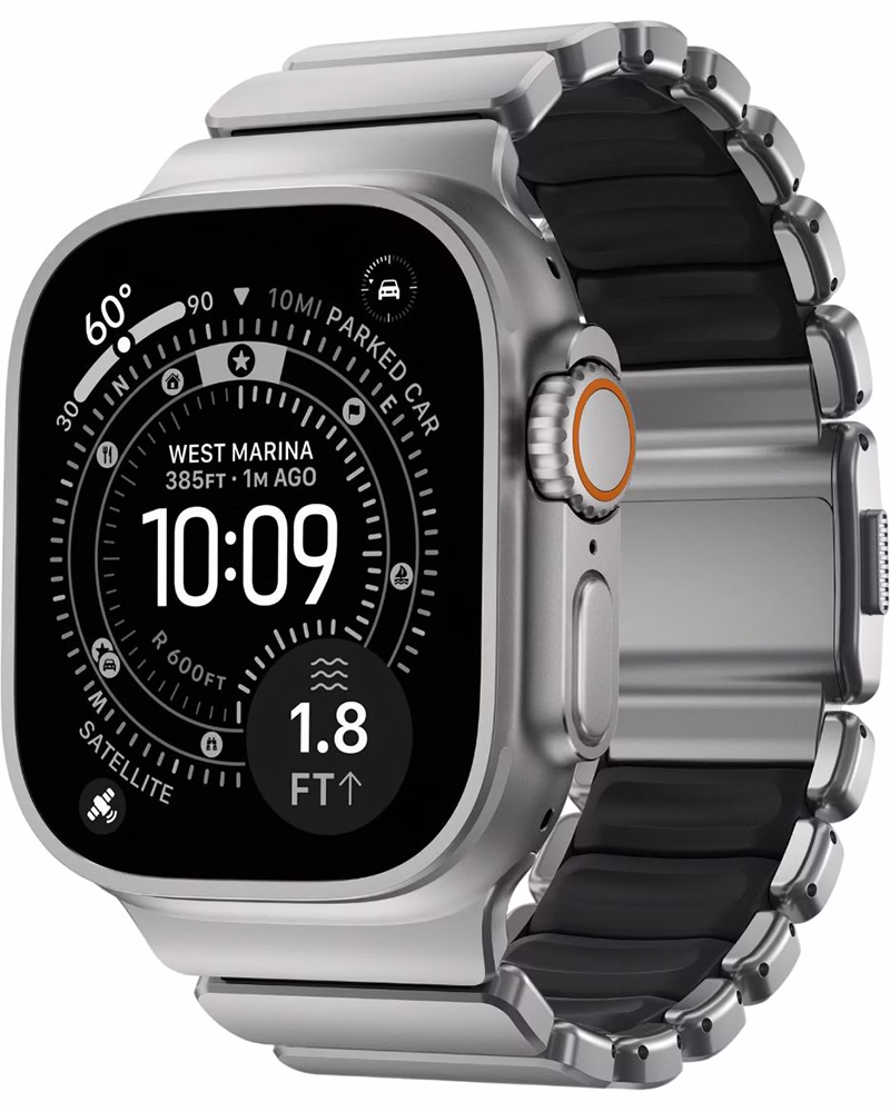 Ремінець Nomad Stratos Band для Apple Watch 46/49 Natural Hardware Black