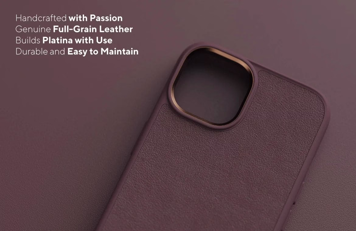 Чохол-накладка Njord Genuine Leather MagSafe Case Dark Brown for iPhone 14 Pro Max - 6