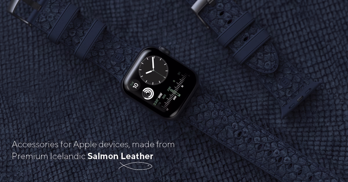 Ремінець для годинника Njord Salmon Leather Strap Petrol for Apple Watch 45mm/44mm - 3